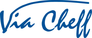 Logo de Vía Cheff en color azul